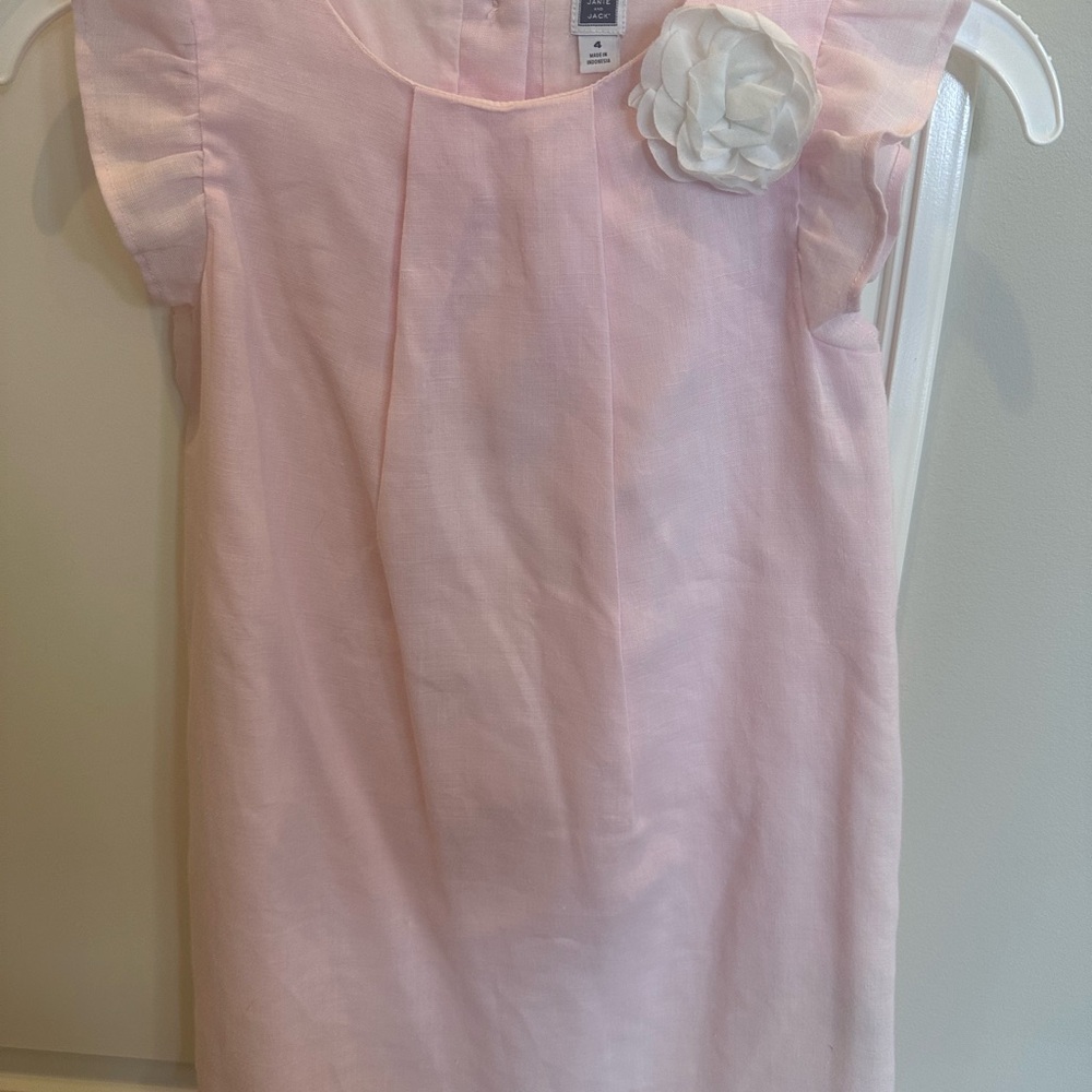 Pink Dress for girls with Floral Accent